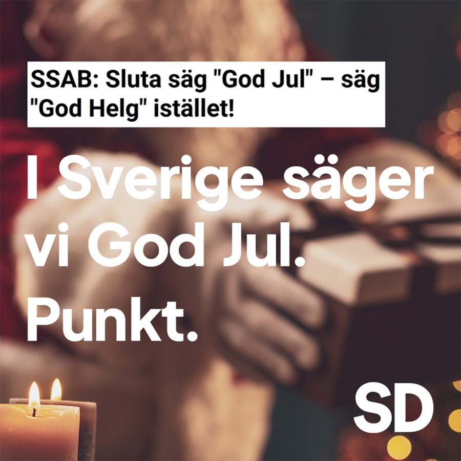 Vi lever i en tid där vi i allra högsta grad ska värna svensk kultur och våra traditioner.