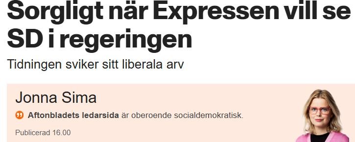 Tack gode Gud för Jonna Sima – vår tids moraliska fyrbåk