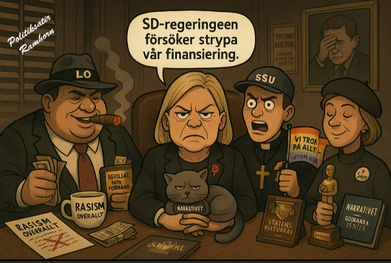 När bidragen hotas samlas familjen. Ingen rör våra pengar, inte utan ett motdrag från Gudmodern själv.