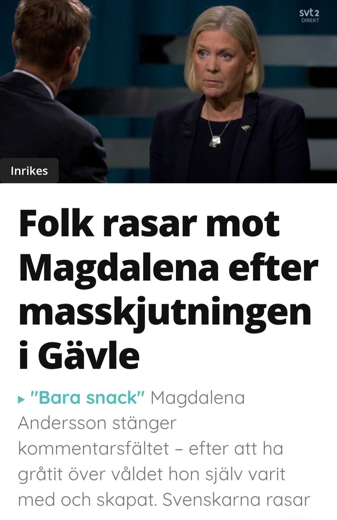 "Magdalena talar, folket ska lyssna – men inte svara. Tystnadskultur i sin kärna. Svenskarna förtjänar att bli hörda, inte ignorerade.